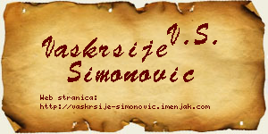 Vaskrsije Simonović vizit kartica